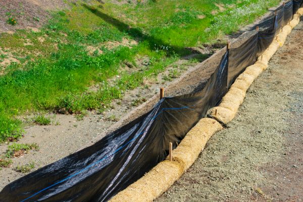 Straw Wattle Installation in Macomb