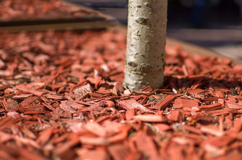Red Mulch Installation